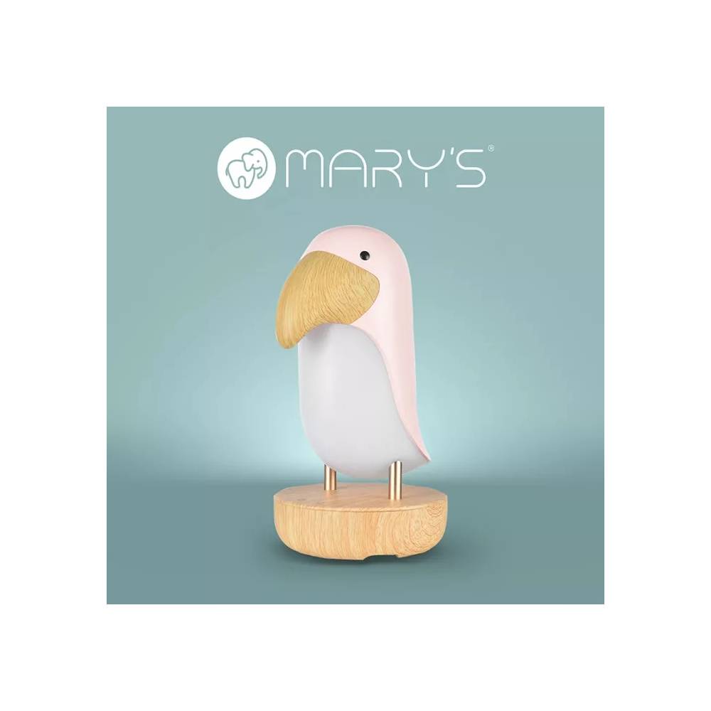 MARY'S MW20790 Rožinė naktinė lempa Toucan + BLUETOOTH Garsiakalbis