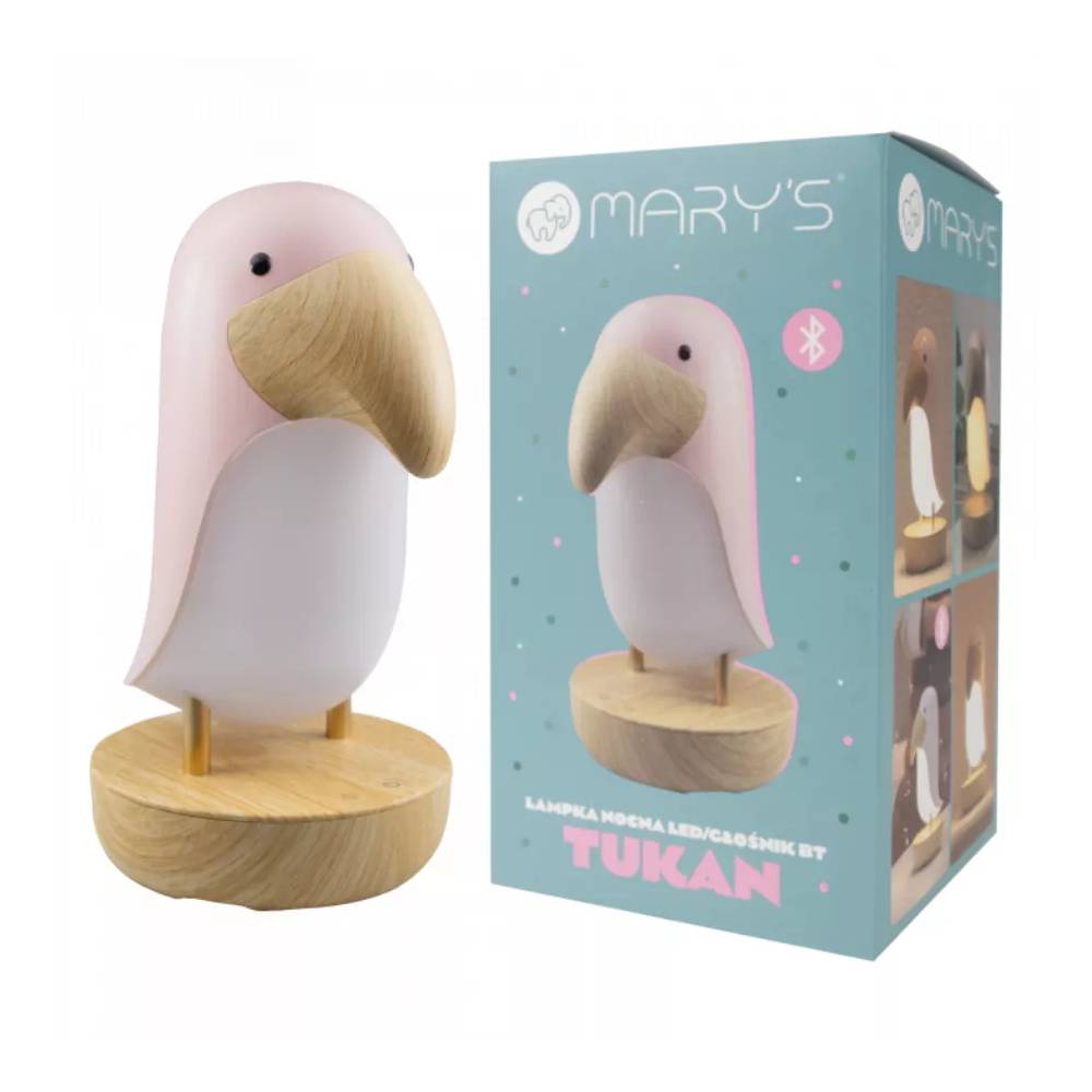 MARY'S MW20790 Rožinė naktinė lempa Toucan + BLUETOOTH Garsiakalbis