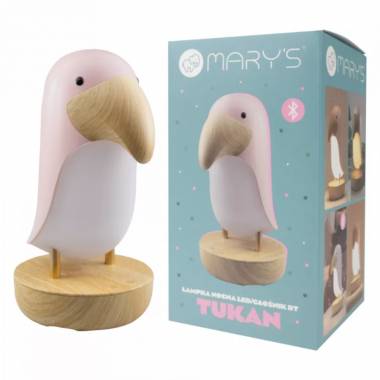 MARY'S MW20790 Rožinė naktinė lempa Toucan + BLUETOOTH Garsiakalbis