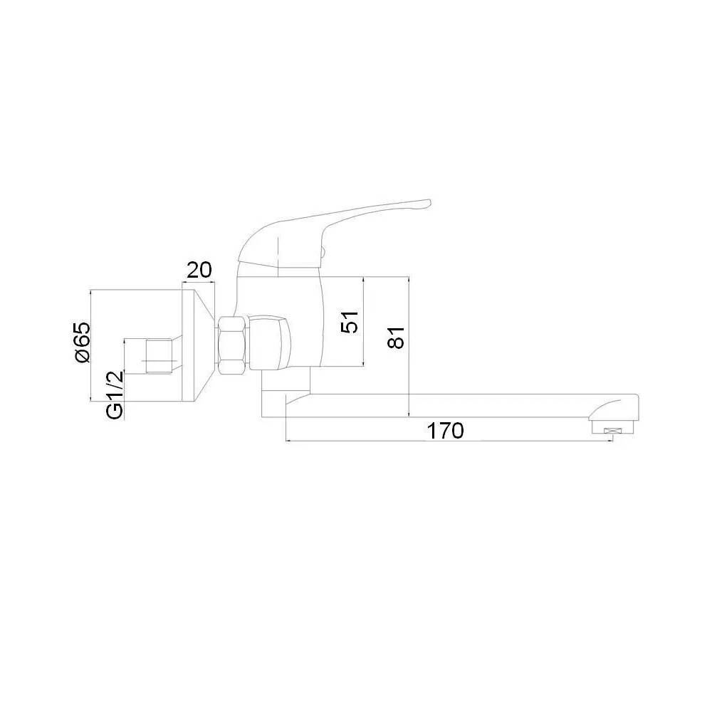 Virtuvės maišytuvas nuo sienos MG-6231 MED, MED