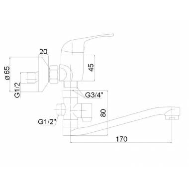 Vonios maišytuvas (200) su rinkiniu MG-3235, SATO