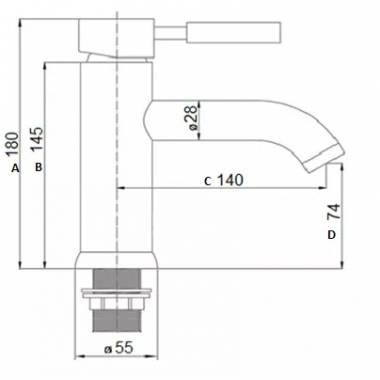 Keraminis kriauklės maišytuvas MG-2060, ABAVA