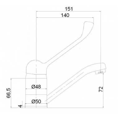 Kriauklės maišytuvas (150 mm) MG-6251 MED, MED