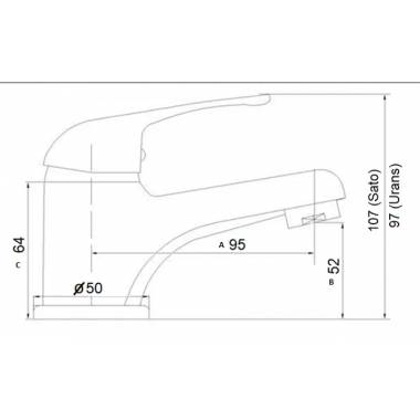 Keraminis kriauklės maišytuvas MG-3260, SATO