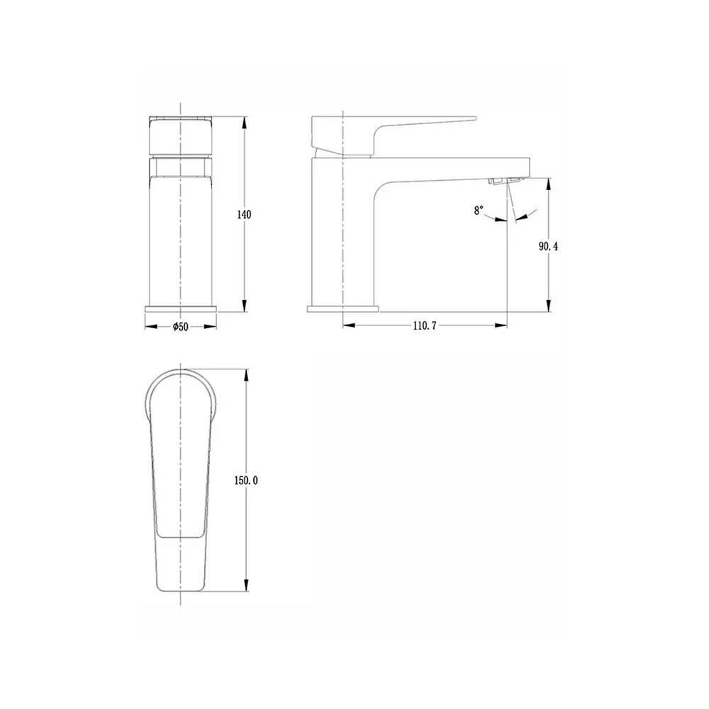 Keraminis plautuvės maišytuvas MELNS/HRO FS1127-6 MAGMA MELNS/HRO