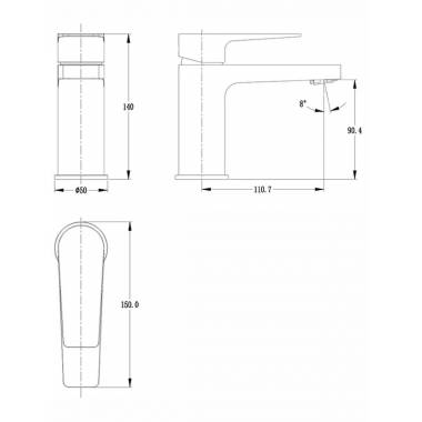 Keraminis plautuvės maišytuvas MELNS/HRO FS1127-6 MAGMA MELNS/HRO