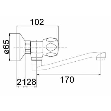 Virtuvės maišytuvas nuo sienos MG-2132/RING, DIVUPE