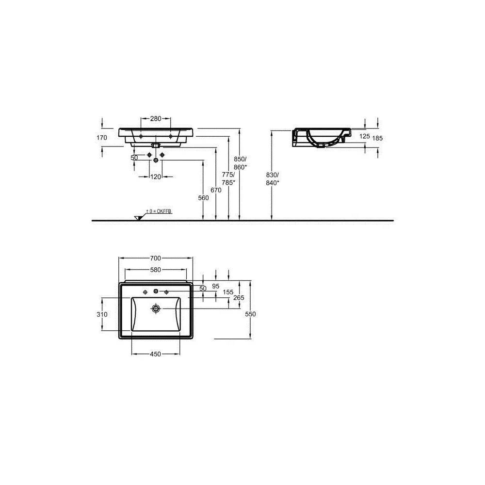 Keramag ERA keraminis praustuvas 700x550 mm, baltas 128870-000