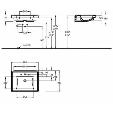 Keramag ERA keraminis praustuvas 700x550 mm, baltas 128870-000