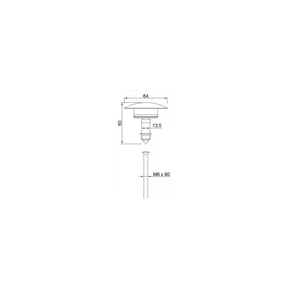 Universalus nutekėjimo vamzdis, veikia su perpildymu ir be jo 1 1/4 "x65x50*CLOC-CLIC*, 1 1/4 "X65, chromas