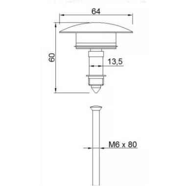 Universalus nutekėjimo vamzdis, veikia su perpildymu ir be jo 1 1/4 "x65x50*CLOC-CLIC*, 1 1/4 "X65, chromas