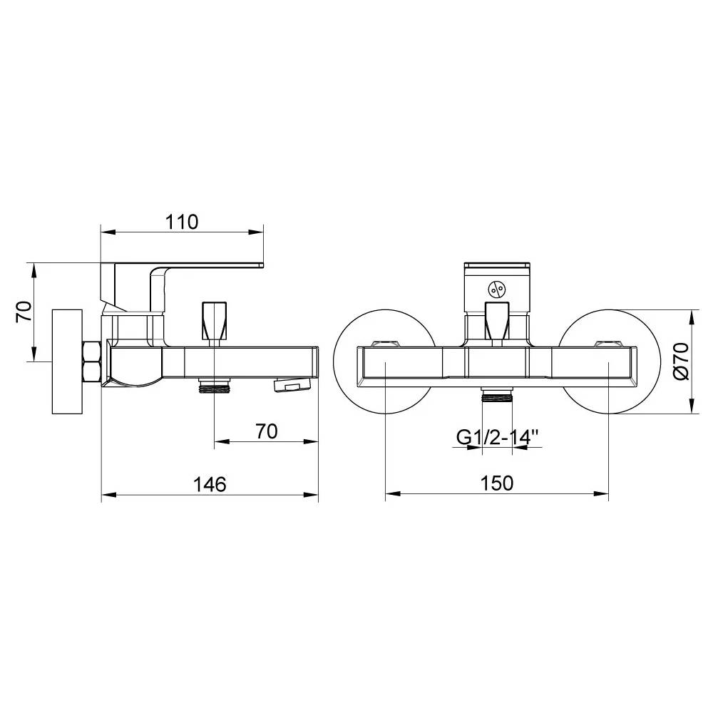 Vienos svirties vonios maišytuvas MG-2520