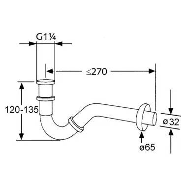 Bideto sifonas 1,1/4 "x32 1031105