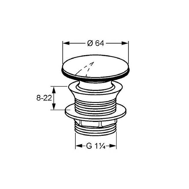 Atliekos 1,1/4 "x64x(8-22), 1042205-00