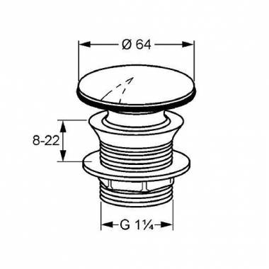 Atliekos 1,1/4 "x64x(8-22), 1042205-00