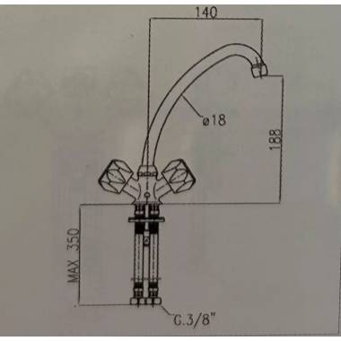 Keraminis kriauklės maišytuvas 612, "Orchidea