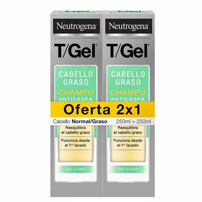 Neutrogena T-Gel šampūnas nuo pleiskanų Normaliai riebūs plaukai 250ml 250ml