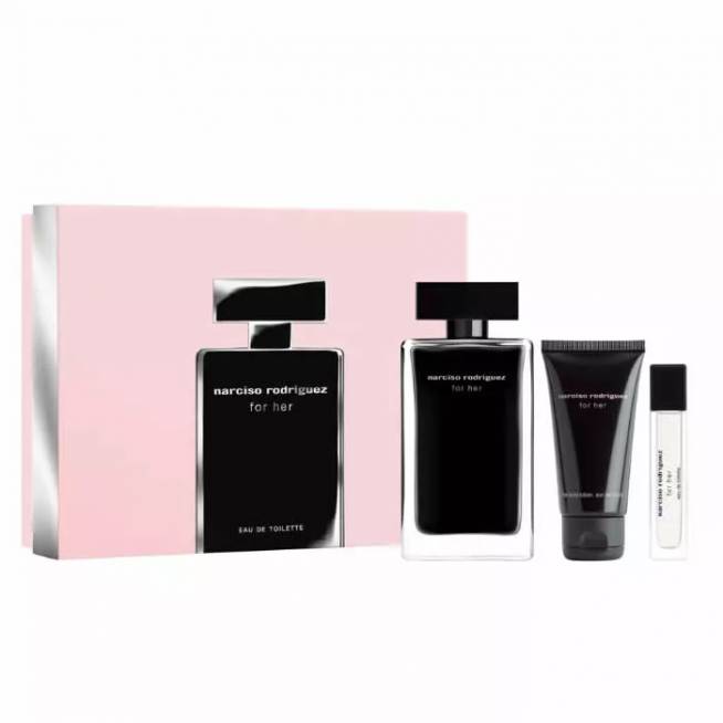 Narciso Rodriguez For Her Eau De Toilette Spray 100ml 3 dalių rinkinys