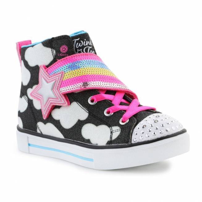 Skechers Twinkle Toes batai: Twinkle Sparks - Shooting Star Jr 314775L-BKMT