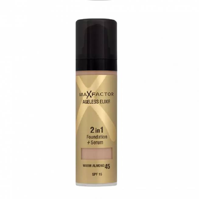 "Max Factor Ageless Elixir Miracle Foundation 45 Warm Almond 