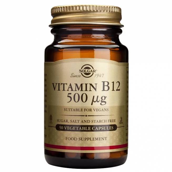 Solgar Vitaminas B12 500cmg Cianokobalaminas 50 kapsulių