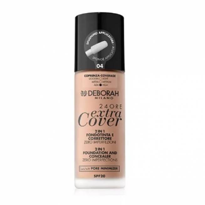 "Deborah Milano 24 Hours Extra Cover 2 in 1 Spf20 04 30ml