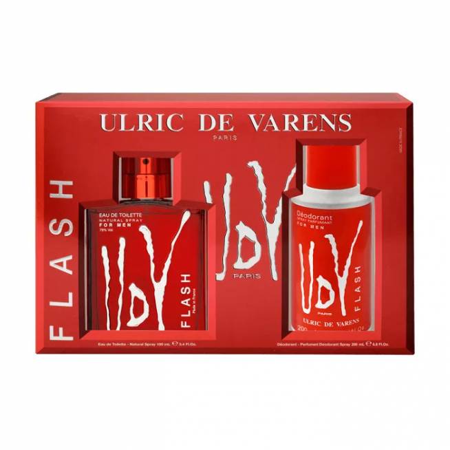 Ulric De Varens Flash Eau De Toilette Spray 100ml rinkinys 2 vnt