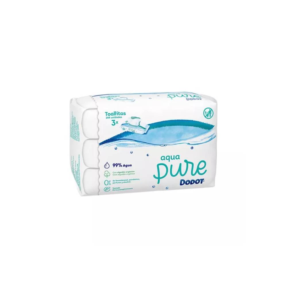 "Dodot Aqua Pure" servetėlės 3x48 vnt