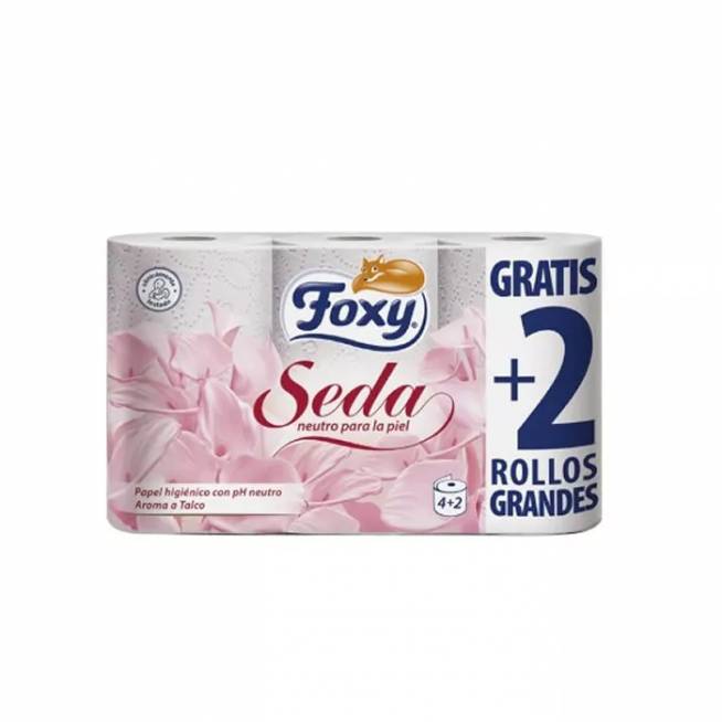 "Foxy Silk" šilkinis tualetinis popierius 3 sluoksniai 4 + 2 ritinėliai