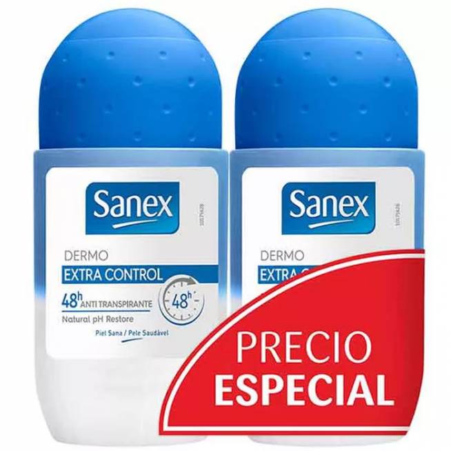 Sanex Dermo Extra Control 48h dezodorantas Roll On Double 2x50ml