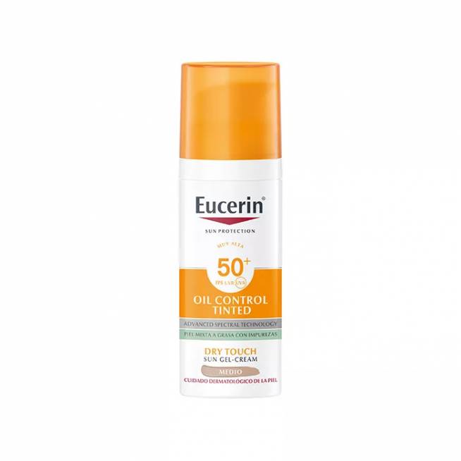 "Eucerin" gelinis kremas Oil Control Colour Medium Spf50+ 50ml