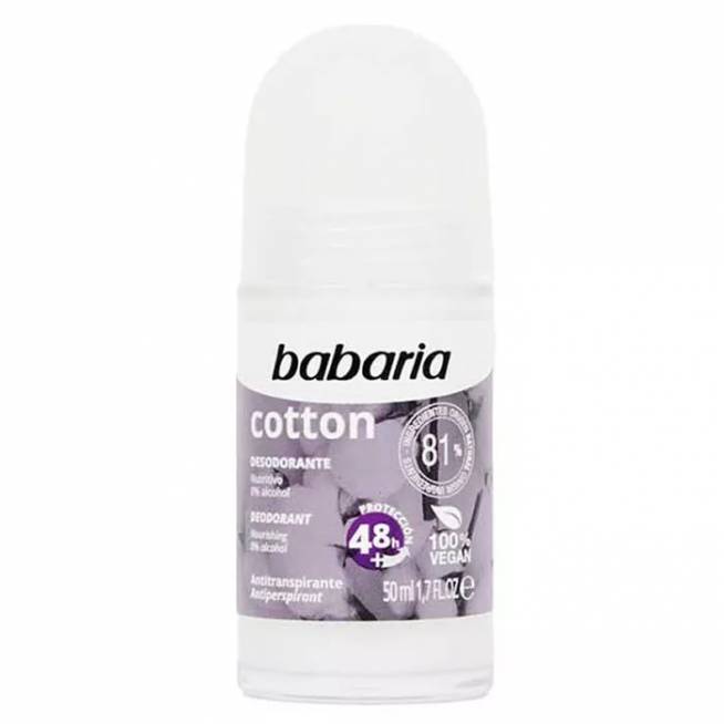 Babaria dezodorantas Cotton Roll On 50ml