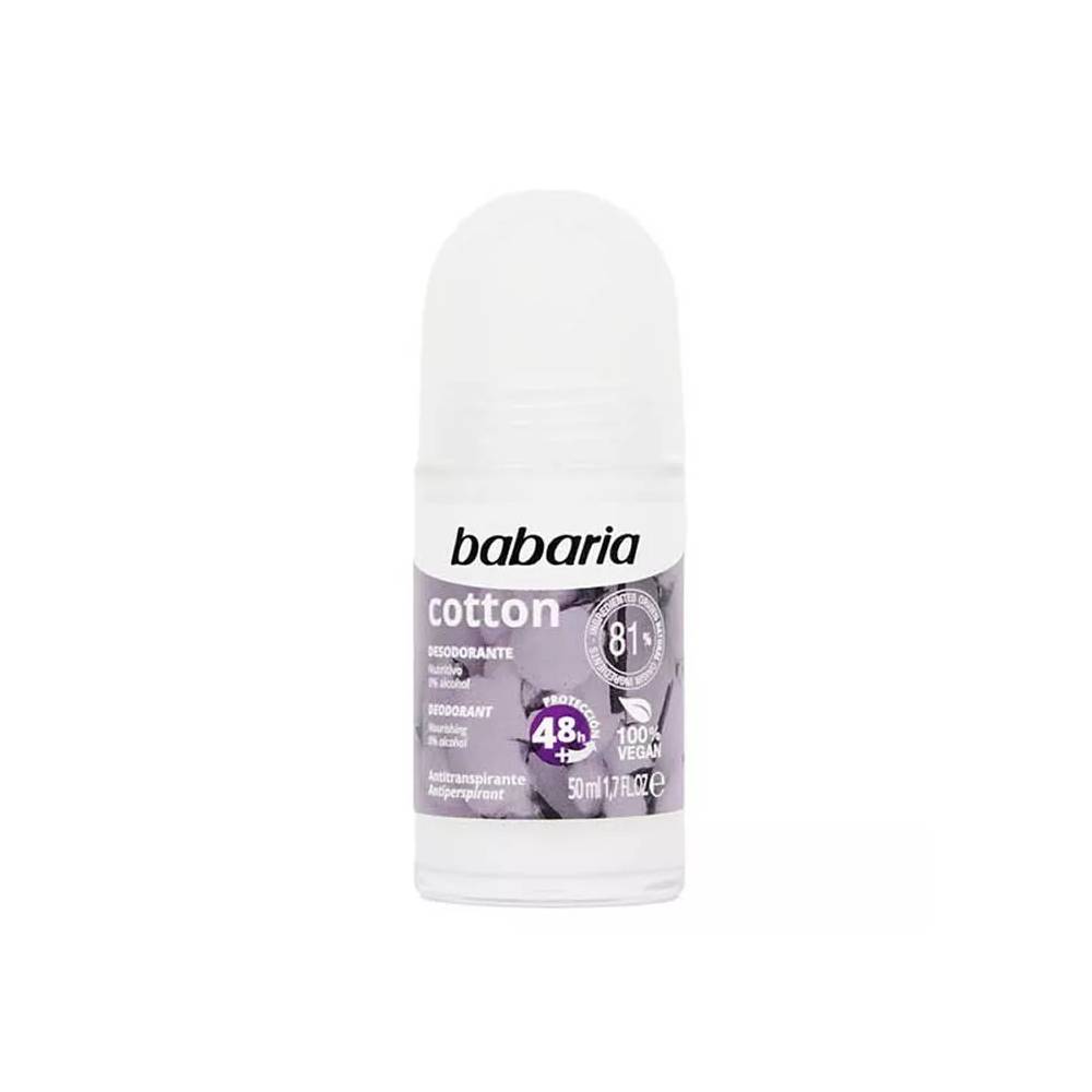 Babaria dezodorantas Cotton Roll On 50ml