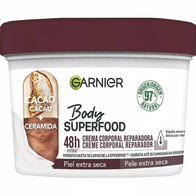 "Garnier Body Superfood Cocoa Repair" atkuriamasis kūno kremas 380ml