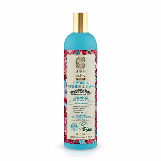 Natura Siberica Schizandra Ginseng y Biotina Champu Profesional 400ml