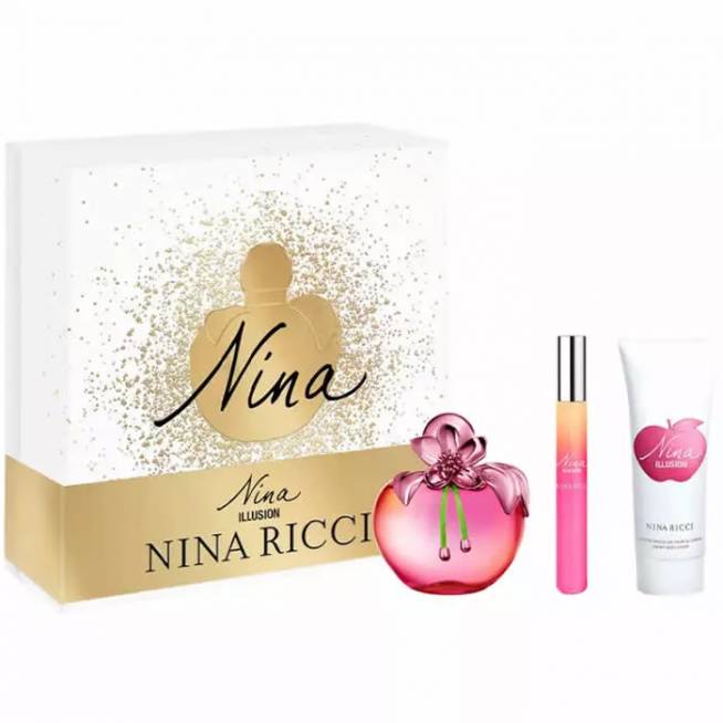 Nina Ricci Nina Illusion 80ml parfumerijos purškiamasis vanduo 3 dalių rinkinys