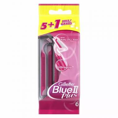 "Gillette Blue II Plus" 5 + 1 vienetai