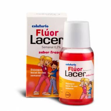 Lacer™ Fluoridas 0,2 braškių burnos skalavimo skystis 100ml