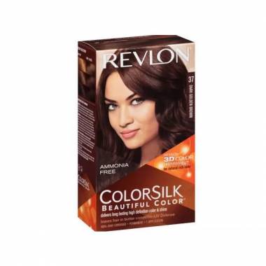 "Revlon Colorsilk" be amoniako 37 tamsiai auksinė ruda 