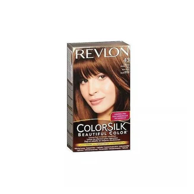 "Revlon Colorsilk" be amoniako 43 Vidutinio aukso rudumo ruda 