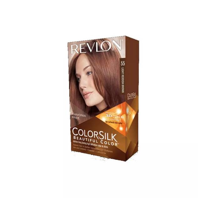 "Revlon Colorsilk" be amoniako 55 Šviesiai rausvai ruda 