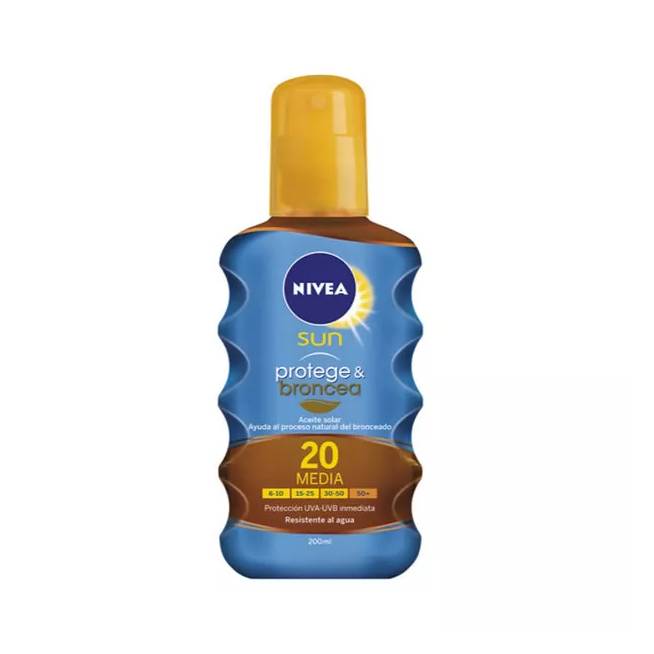 "Nivea Sun Protect And Bronze Tan Activating Protecting Protecting Oil Spf20 200ml 