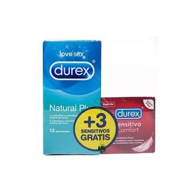 Durex Love Sex Natural Plus 12 prezervatyvų + 3 jautrūs