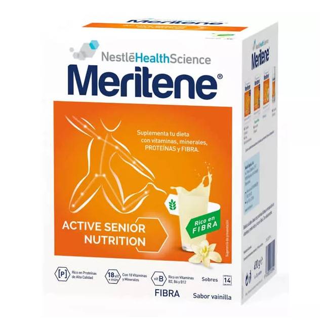 "Meritene Active Senior Nutrition" Vanilės skonio skaidulų kokteilis 14 paketėlių