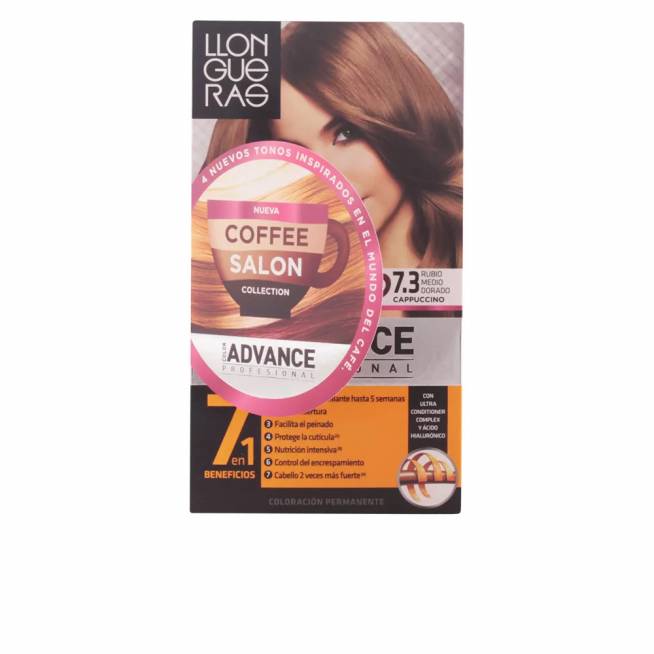 "Llongueras Color Advance Coffee Salon Collection" plaukų dažai 7.3 Vidutinio aukso spalvos blond