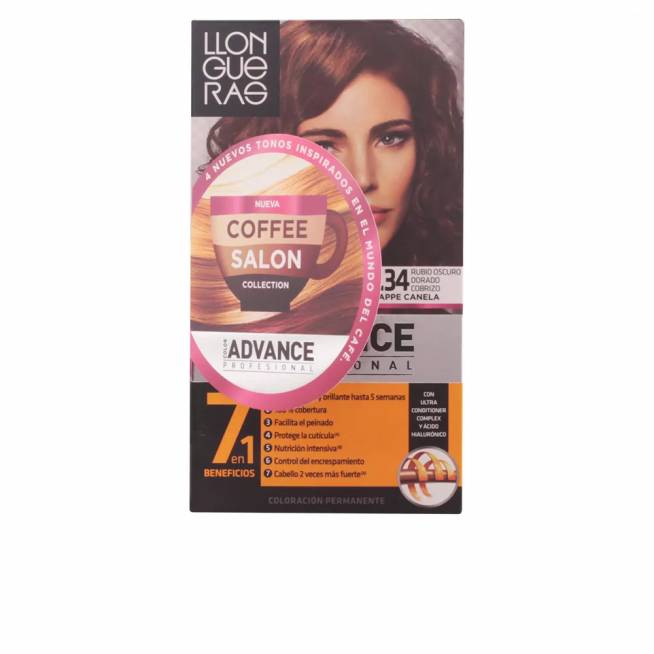 Llongueras Color Advance Coffee Salon Collection plaukų dažai 6.34 Tamsiai aukso vario spalvos šviesūs plaukai