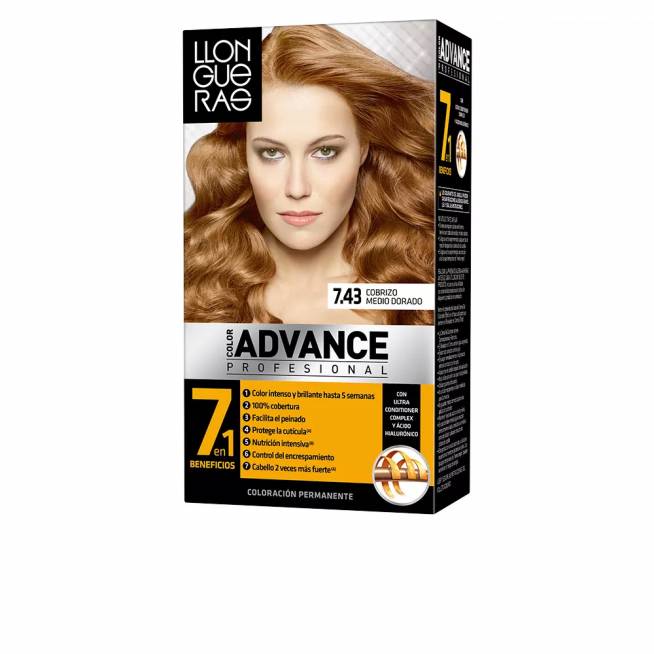 Llongueras Color Advance plaukų dažai 7,43 Cobrizo Medio Dorado