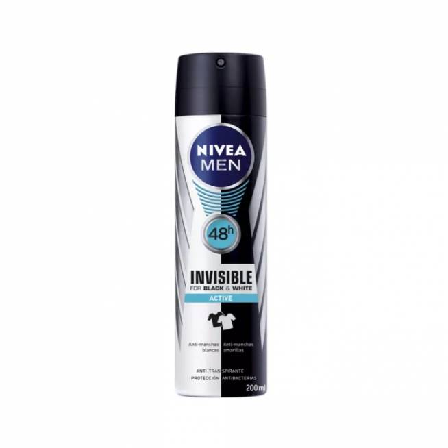 Nivea Men Invisible For Black And White Active dezodorantas purškiamas 200ml