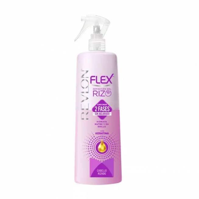 "Revlon Flex" 2 etapų nenuplaunamas kondicionierius su keratinu garbanotiems plaukams purškiamas 400 ml