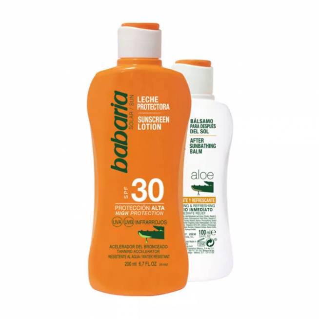 "Babaria Sun" apsauginis losjonas nuo saulės Spf30 200ml 2 dalių rinkinys